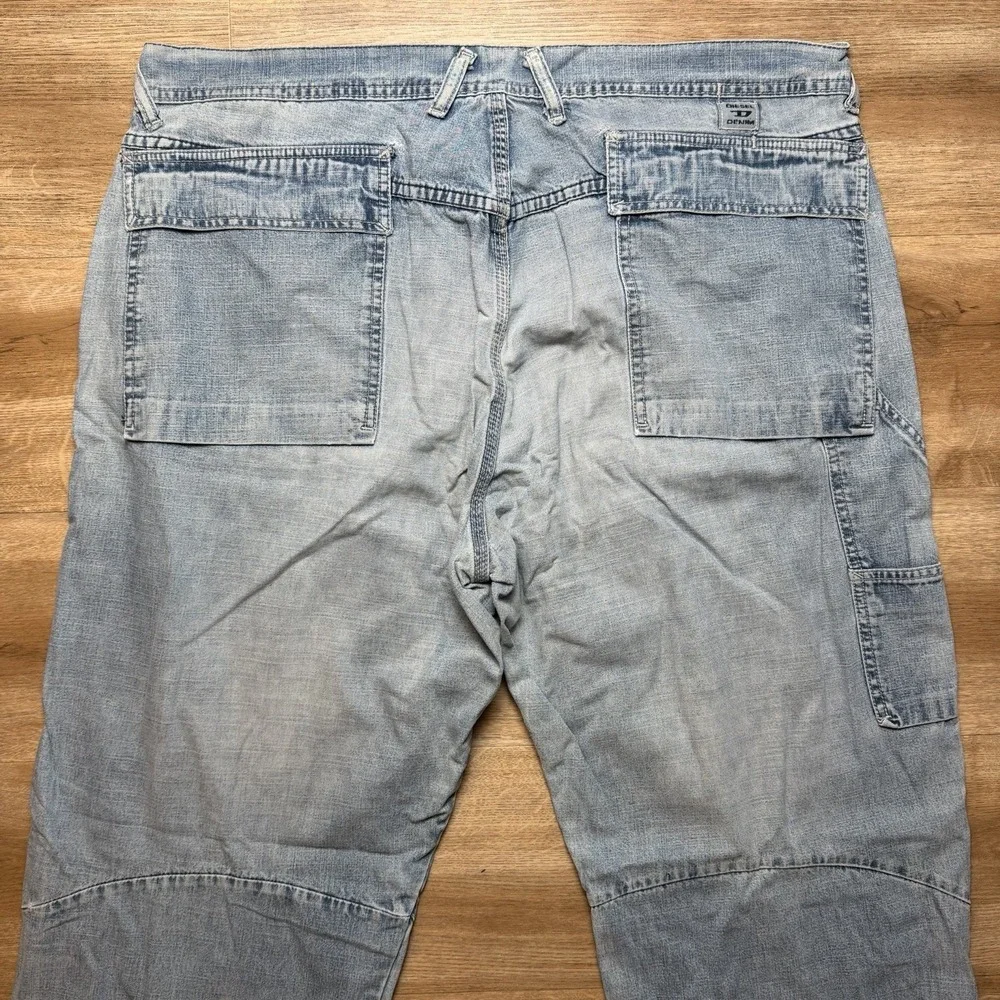 Diesel Carpenter Jeans Men 38x34 Blue Relaxed Straight Leg Double Knee Work Y2K - Picture 2 of 14